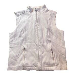 Coldwater Creek White Cott Zip Up Vest Women - 100% cotton